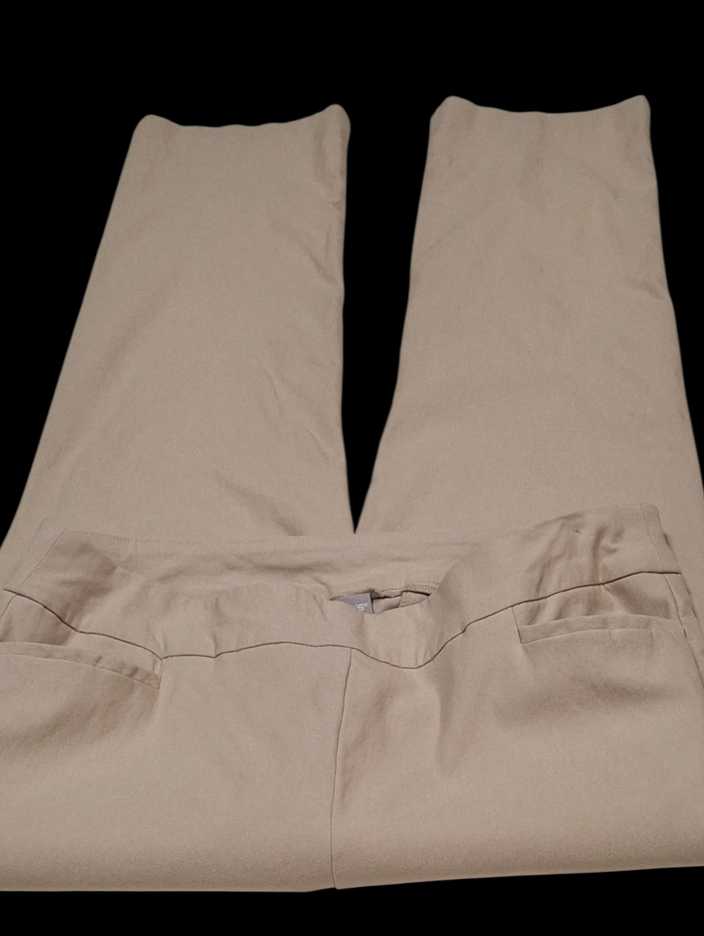 Chico's Pull-On Straight Leg Stretchy Beige Rayon Blend Pants Women Size 2 Large - Picture 5 of 15